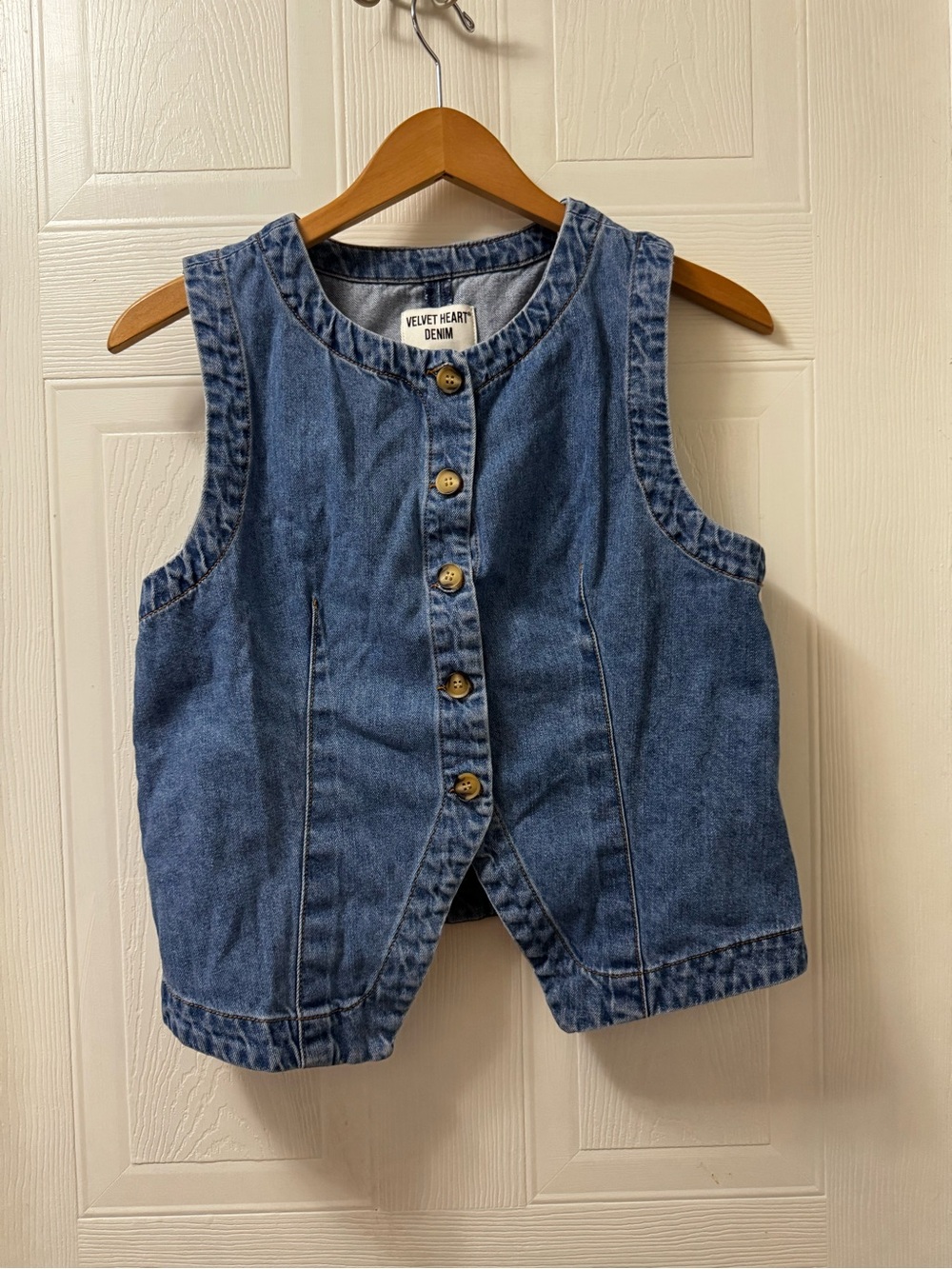 Velvet Heart womens' Blue Sleeveless Denim Vest